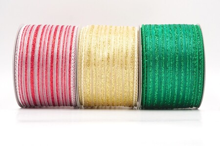 Metallic Sheer Fine Pinstripe Ribbon - Metallic Sheer Fine Pinstripe Ribbon